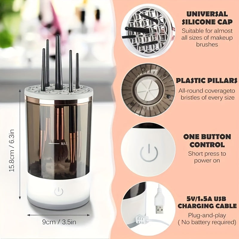Limpiador de Brochas Eléctrico: Piel Radiante, Brochas Impecables