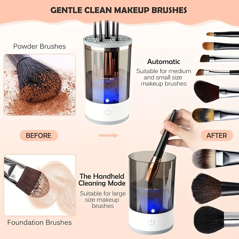 Limpiador de Brochas Eléctrico: Piel Radiante, Brochas Impecables